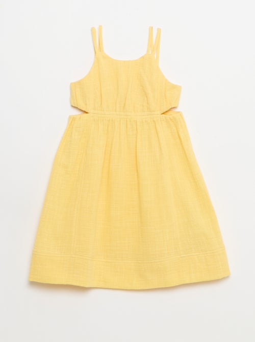 Jurk met smalle niet-verstelbare schouderbandjes en zijsplitten - Kiabi