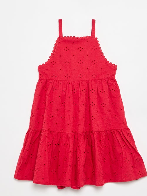 Jurk met spaghettibandjes en broderie anglaise - Kiabi Jurk met spaghettibandjes en broderie anglaise - Kiabi