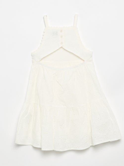 Jurk met spaghettibandjes en broderie anglaise - Kiabi