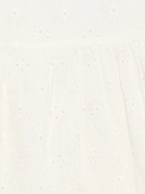 Jurk met spaghettibandjes en broderie anglaise - Kiabi