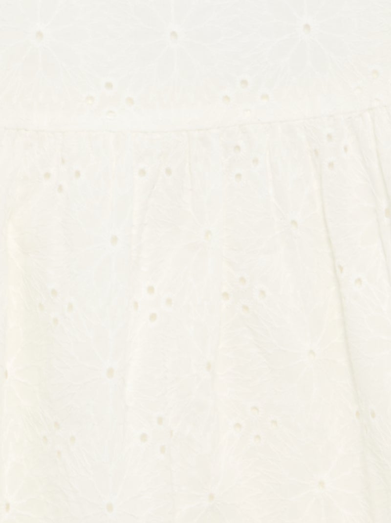 Jurk met spaghettibandjes en broderie anglaise Wit - Kiabi