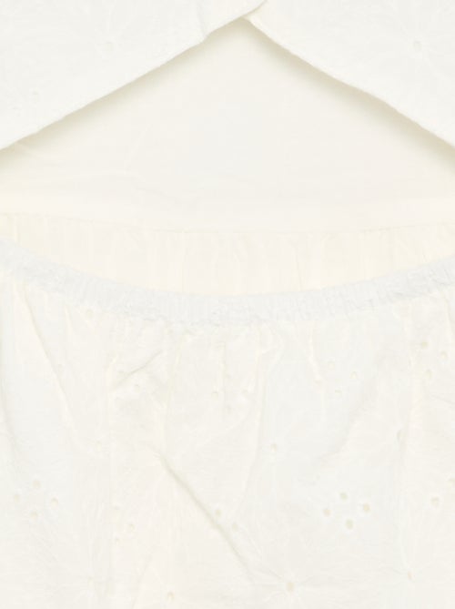Jurk met spaghettibandjes en broderie anglaise - Kiabi