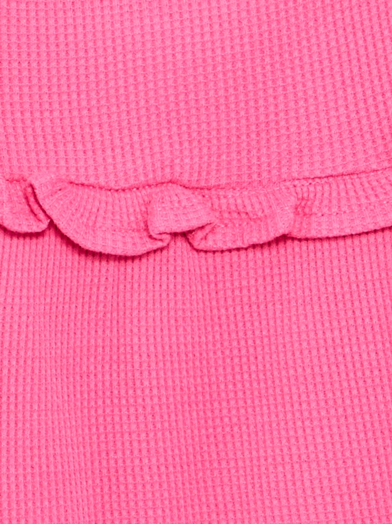 Jurk met spaghettibandjes van gewafelde stof Rose - Kiabi