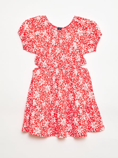 Jurk van ajourtricot met openingen aan de zijkanten - Kiabi