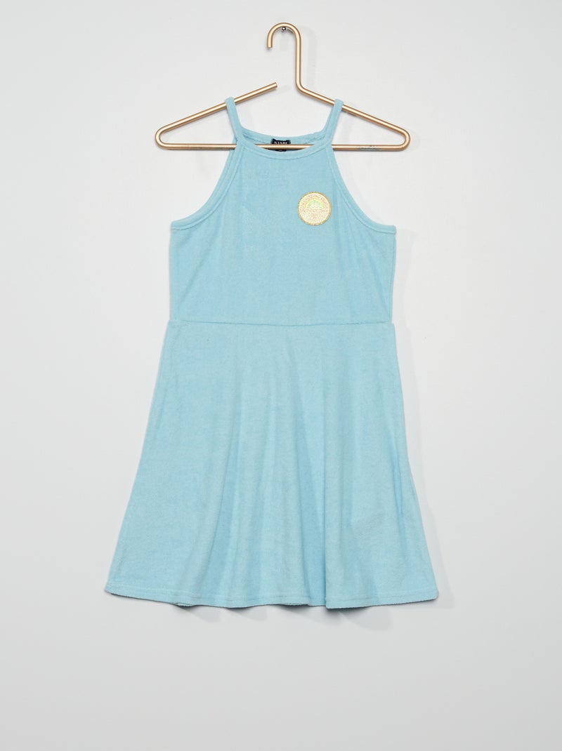 Jurk van badstof BLAUW - Kiabi