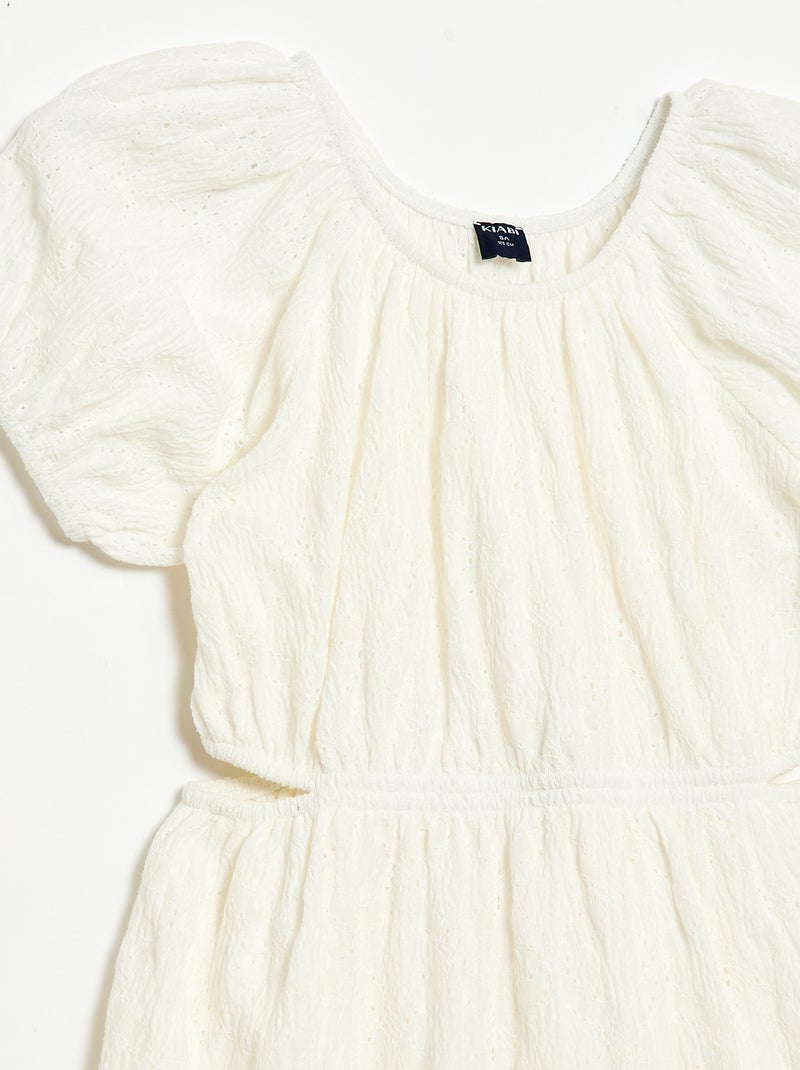 Jurk van broderie anglaise Wit - Kiabi