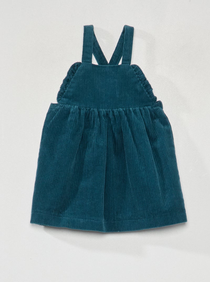 Jurk van corduroy donkerblauw - Kiabi