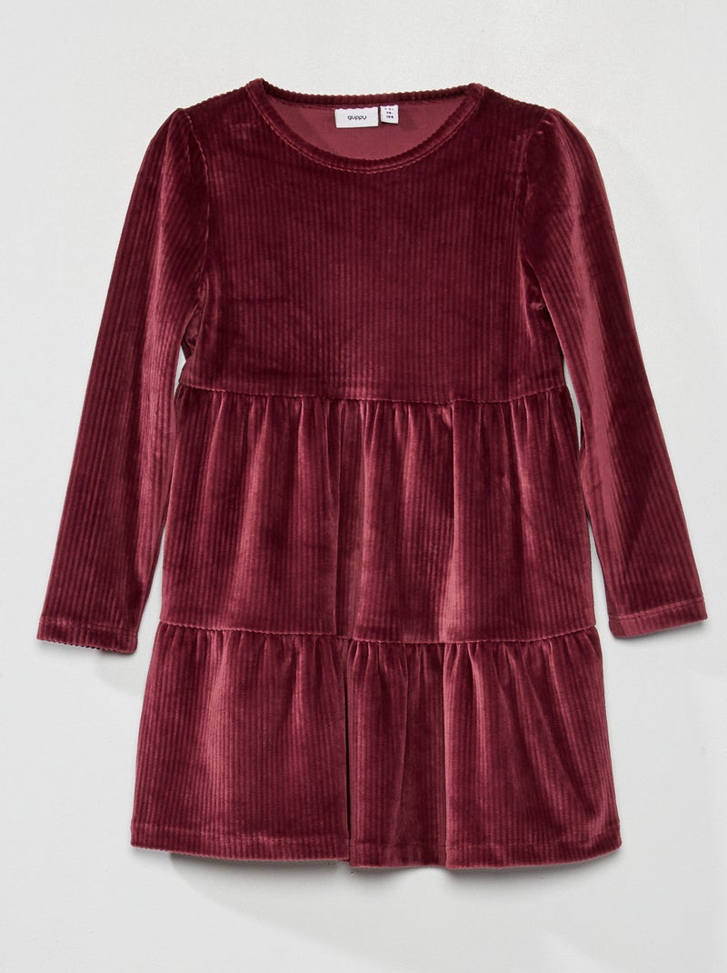 Jurk van corduroy paars - Kiabi