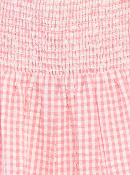 Jurk van crêpeachtige stof met gesmokt lijfje - Kiabi