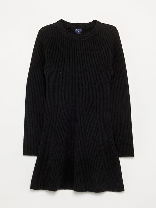 Jurk van geribd tricot met lange mouwen - Kiabi Jurk van geribd tricot met lange mouwen - Kiabi
