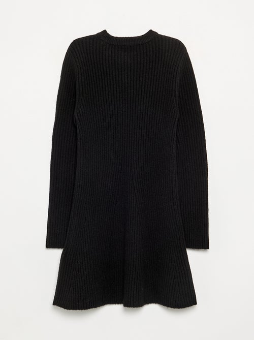 Jurk van geribd tricot met lange mouwen - Kiabi Jurk van geribd tricot met lange mouwen - Kiabi