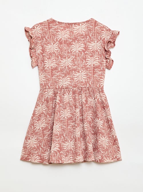 Jurk van gewafelde jerseytricot met knoopsluiting aan de voorkant - Kiabi