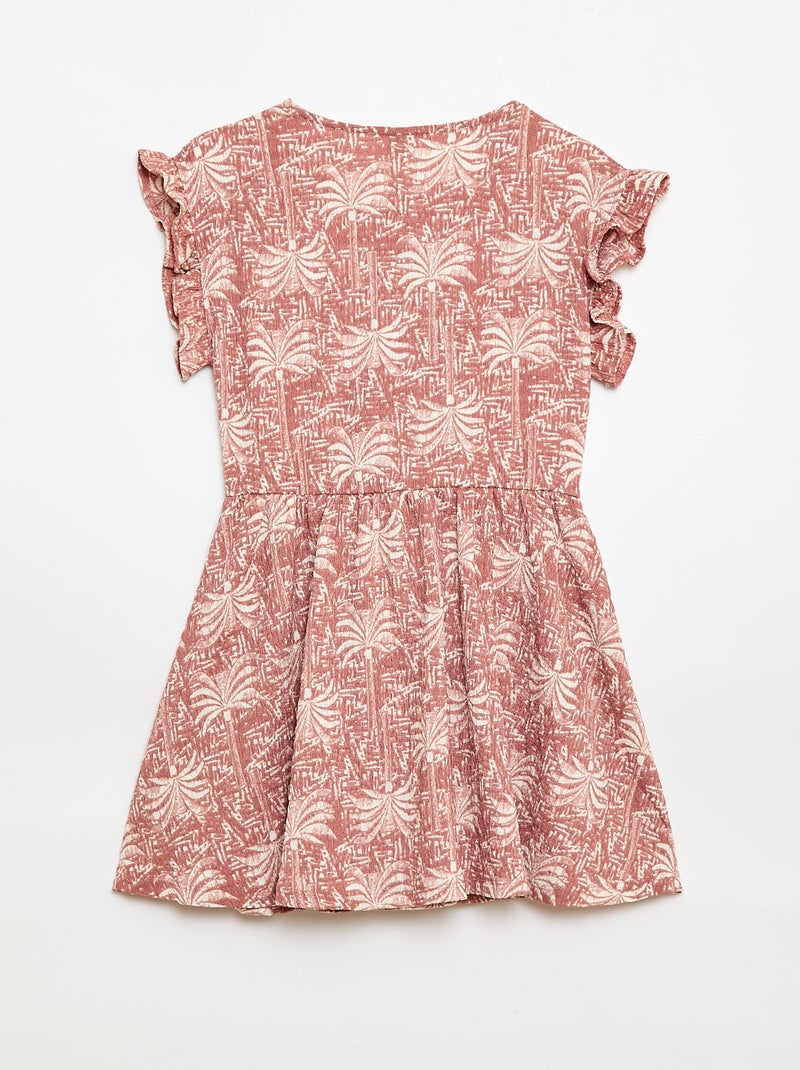 Jurk van gewafelde jerseytricot met knoopsluiting aan de voorkant Rose - Kiabi