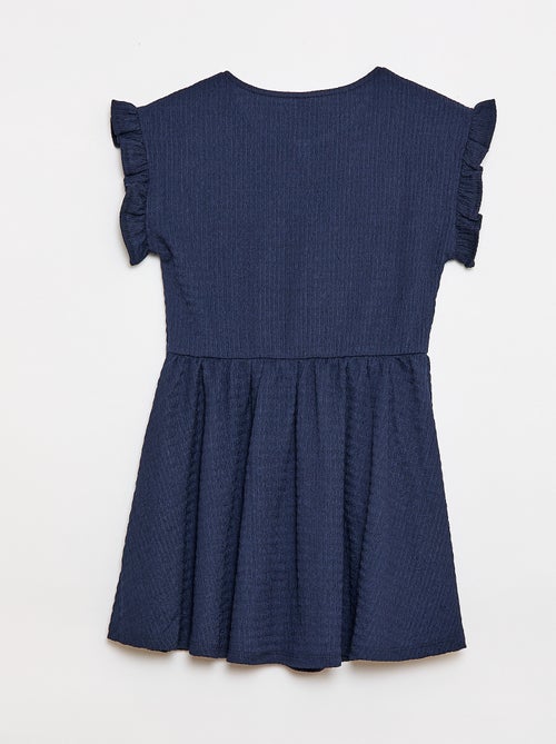 Jurk van gewafelde jerseytricot met knoopsluiting aan de voorkant - Kiabi