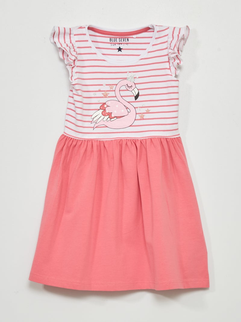 Jurk van jersey met 2-in-1-effect roze - Kiabi