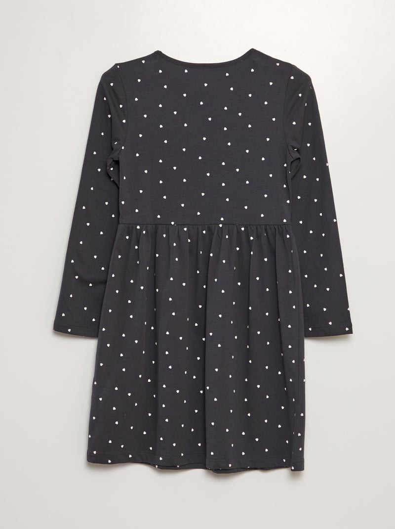 Jurk van jersey met leuke print GRIJS - Kiabi