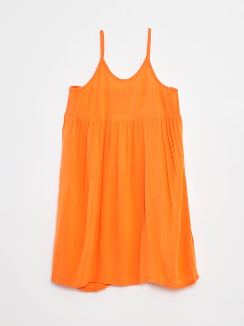Jurk van kreukeltricot met schouderbandjes - Kiabi
