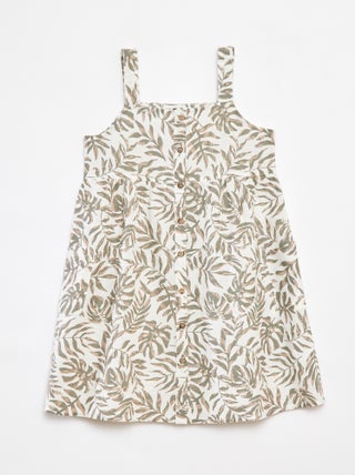Jurk van linnenmix met knoopsluiting