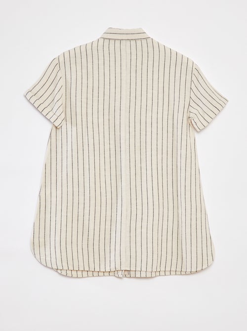 Jurk van linnenmix met overhemdkraagje - Kiabi