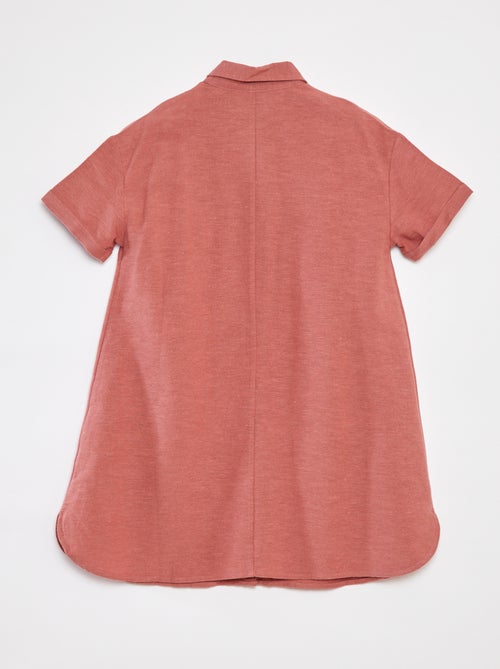 Jurk van linnenmix met overhemdkraagje - Kiabi