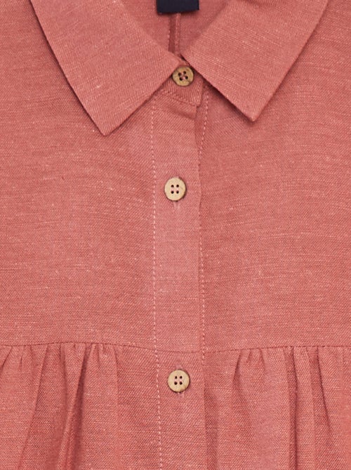 Jurk van linnenmix met overhemdkraagje - Kiabi