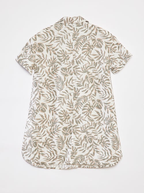 Jurk van linnenmix met overhemdkraagje - Kiabi