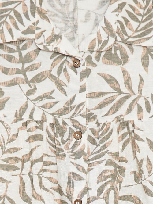 Jurk van linnenmix met overhemdkraagje - Kiabi