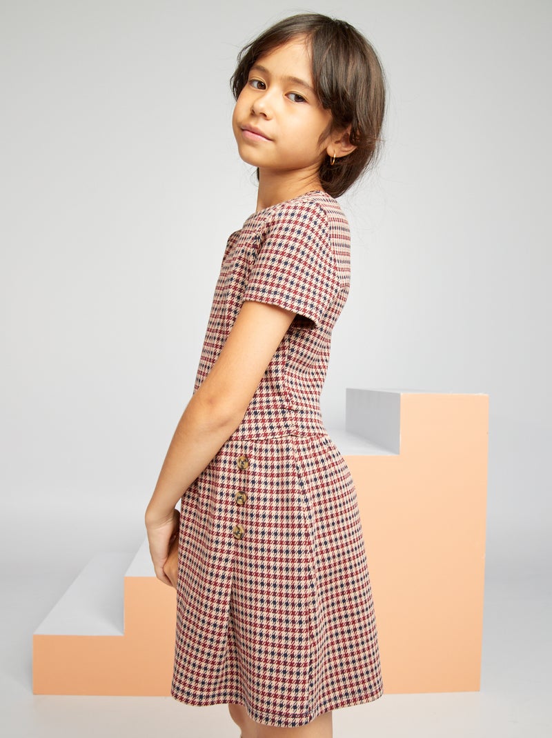 Jurk van milanotricot met streepjes ROOD - Kiabi
