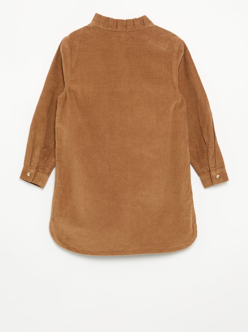 Jurk van ribfluweel Bruin - Kiabi