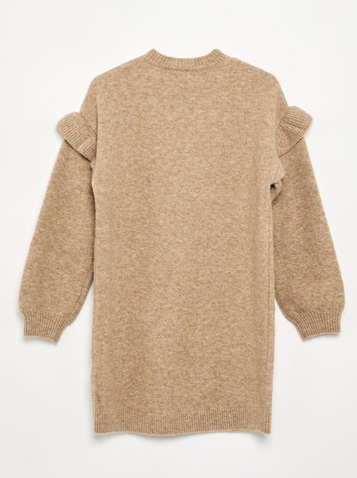 Jurk van tricot met volants op de schouders - Kiabi