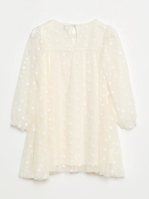 Jurk van tule met geborduurde bloemen - Kiabi