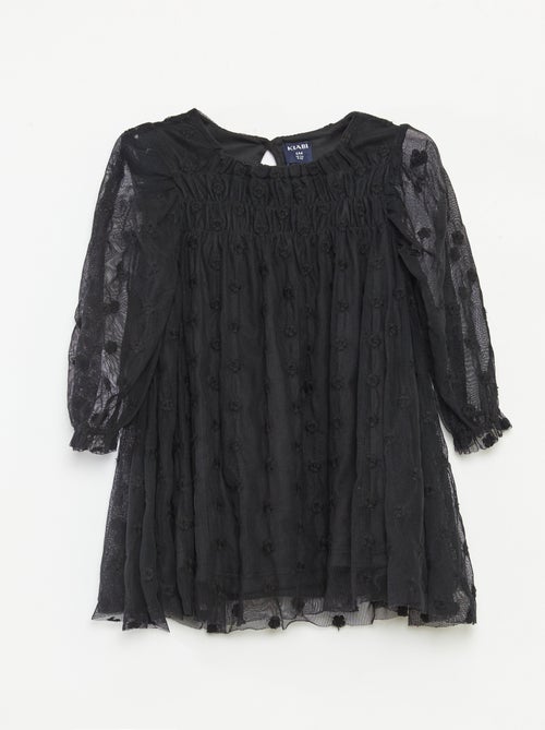 Jurk van tule met geborduurde bloemen - Kiabi