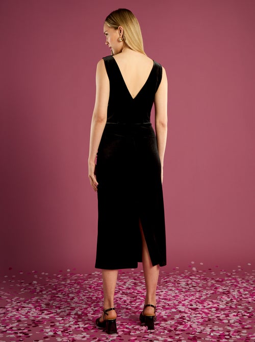 Jurk van velours met gedrapeerd effect - Kiabi