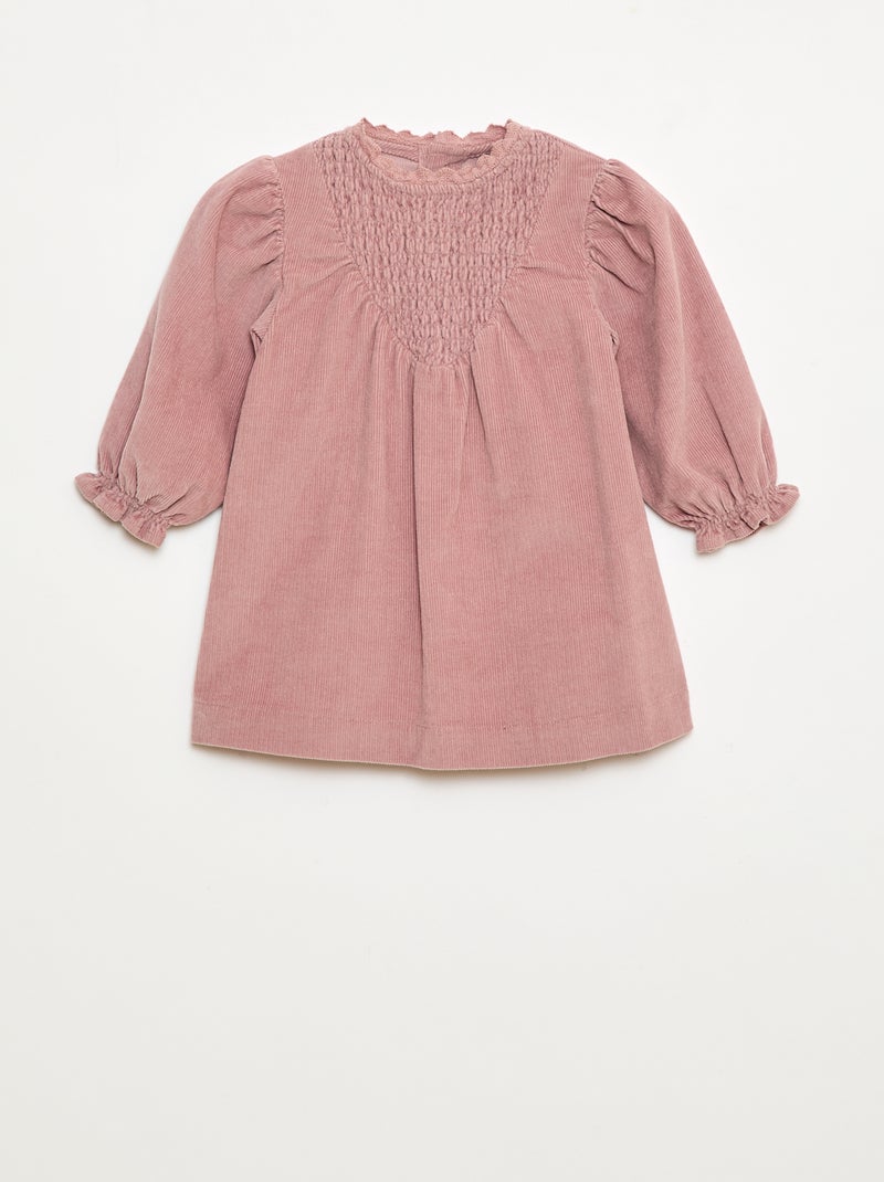 Jurk van velours met motief Rose - Kiabi