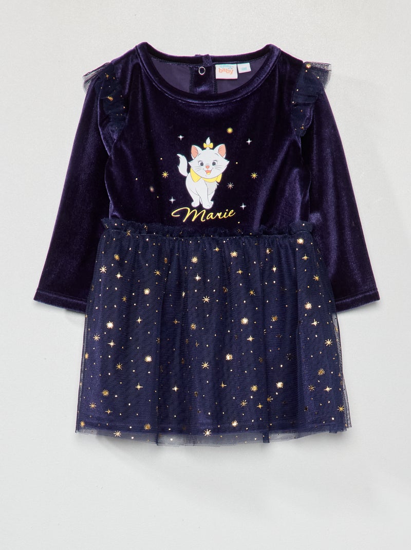 Jurk van velours met print met Marie BLAUW - Kiabi