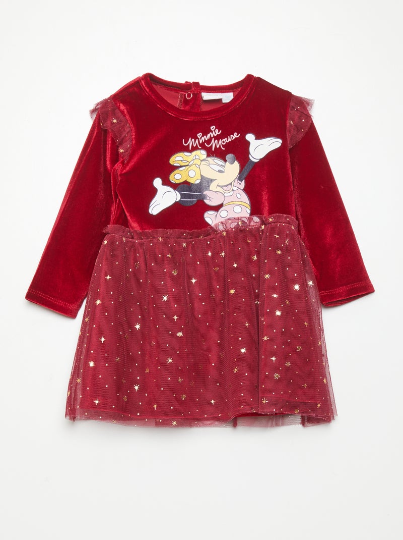 Jurk van velours met print met Marie ROOD - Kiabi