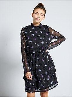 Jurk van voile met bloemenprint - Kiabi