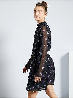 Jurk van voile met bloemenprint - Kiabi