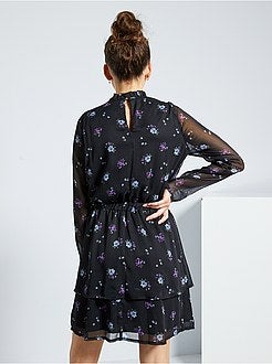 Jurk van voile met bloemenprint - Kiabi