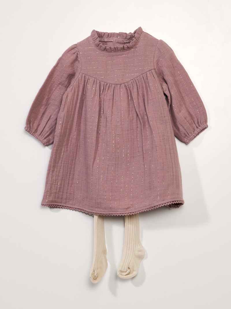 Jurk van zachte, luchtige katoen + maillotje - 2-delig ROSE - Kiabi