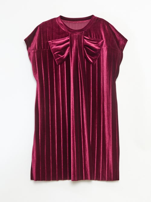 Jurk van zachte ribjersey met grote strik - Kiabi