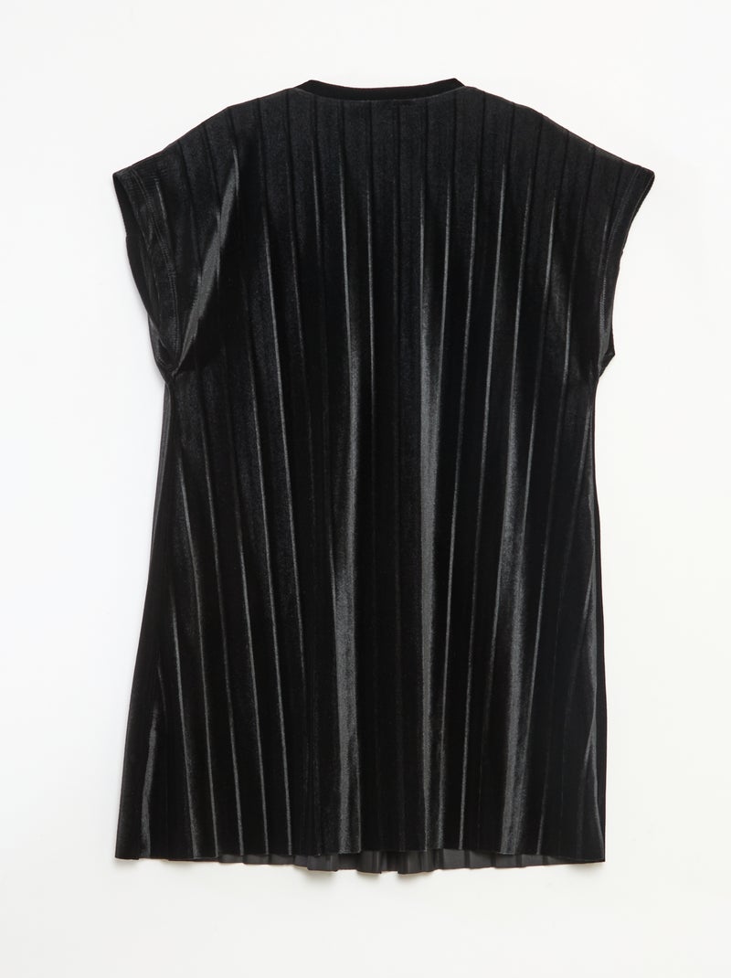 Jurk van zachte ribjersey met grote strik zwart - Kiabi