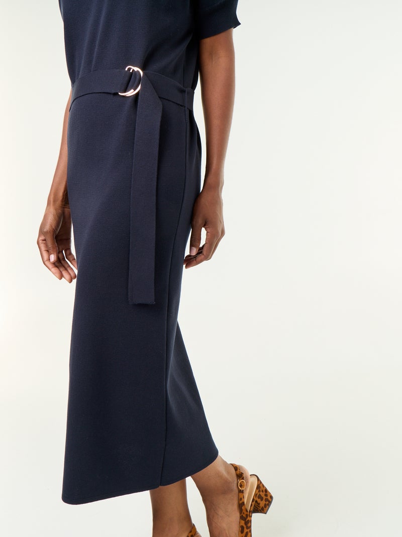 Jurk van zware gebreide stof Blauw - Kiabi