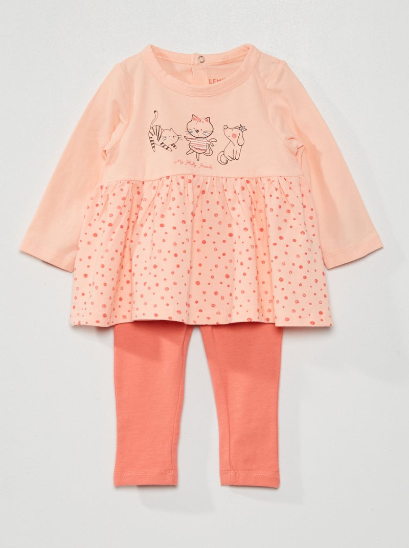 Jurkje + legging roze - Kiabi
