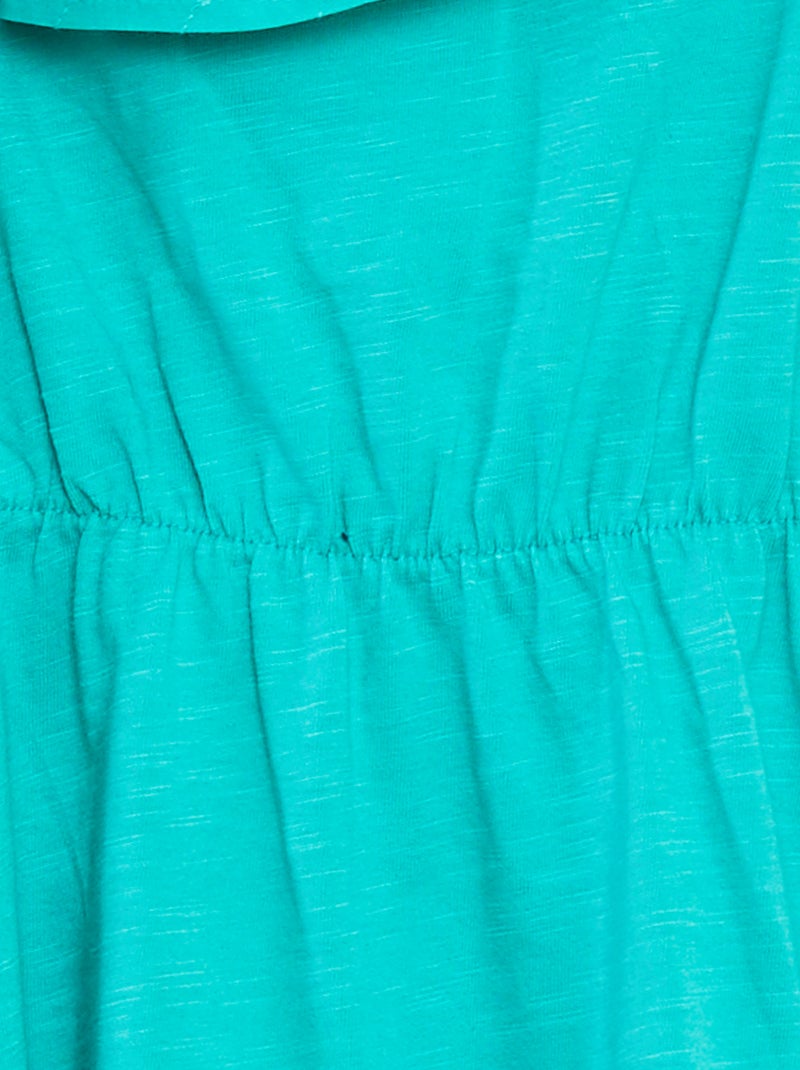 Jurkje met blote schouder en broderie anglaise Groen - Kiabi