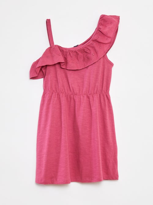 Jurkje met blote schouder en broderie anglaise - Kiabi