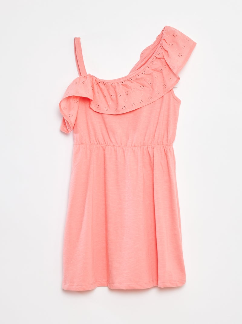 Jurkje met blote schouder en broderie anglaise Rose - Kiabi
