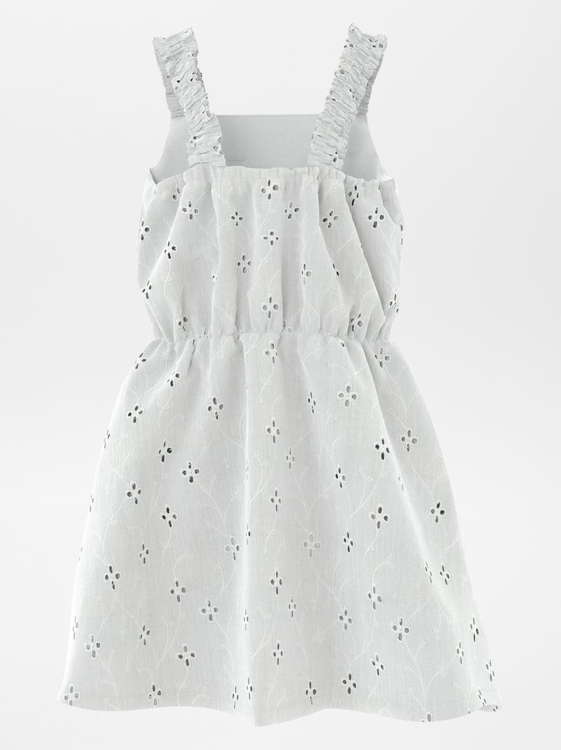 Jurkje met broderie anglaise WIT - Kiabi