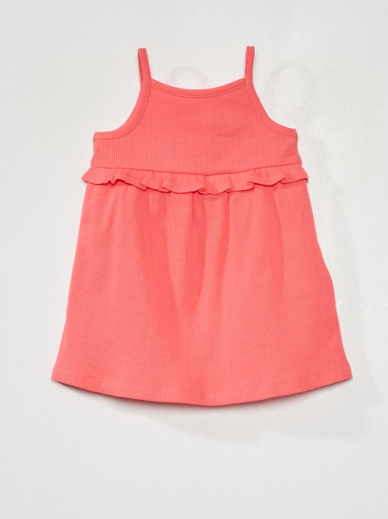 Jurkje met ribbeltextuur en volant ROSE - Kiabi