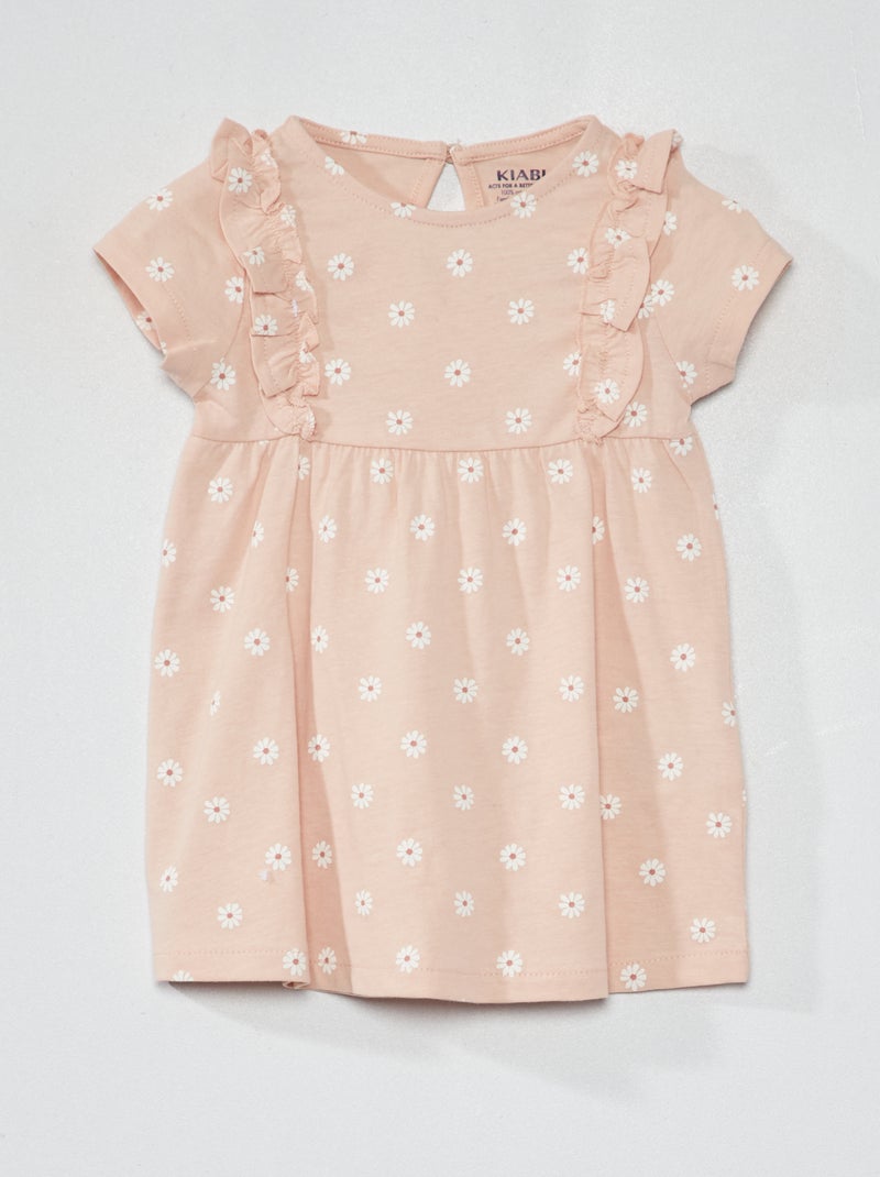 Jurkje met volants en print ROSE - Kiabi